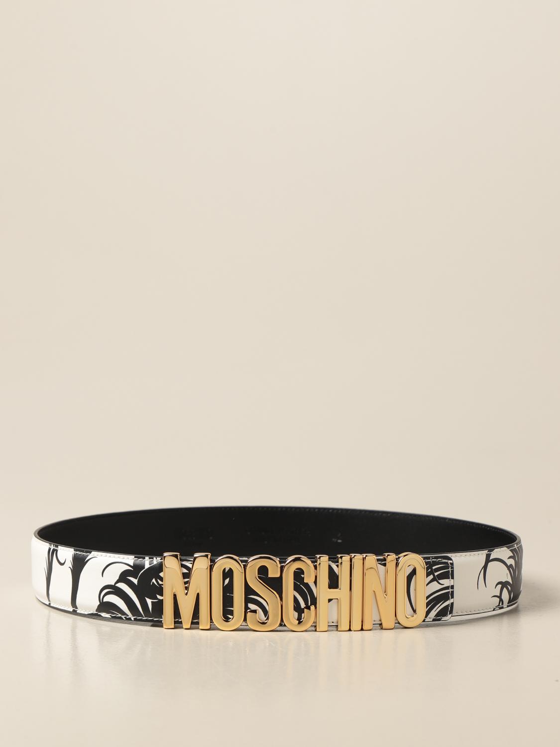 Boutique Moschino Moschino Boutique belt with big logo pattern