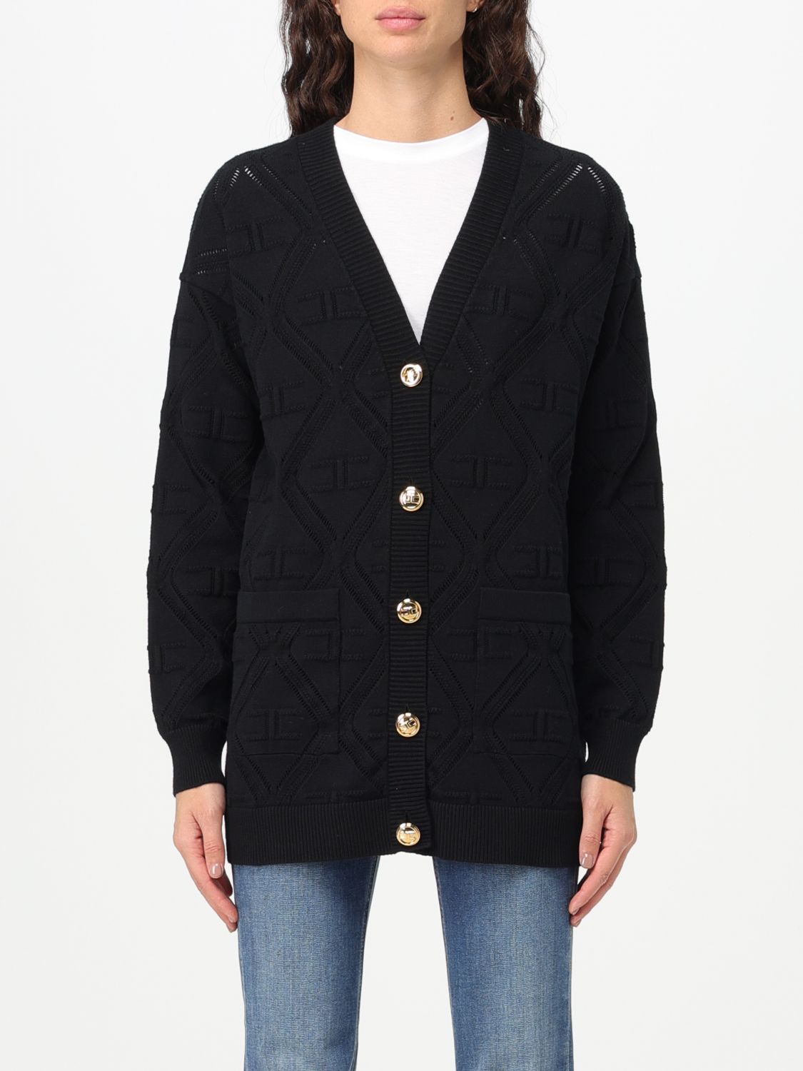 Elisabetta Franchi Cardigan ELISABETTA FRANCHI Woman colour Black