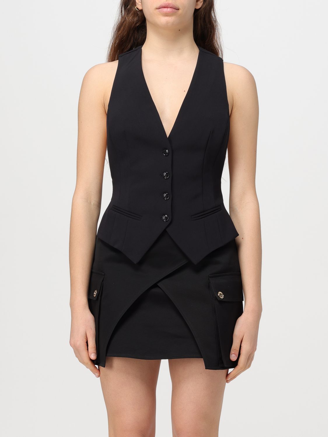 Elisabetta Franchi Waistcoat ELISABETTA FRANCHI Woman colour Black