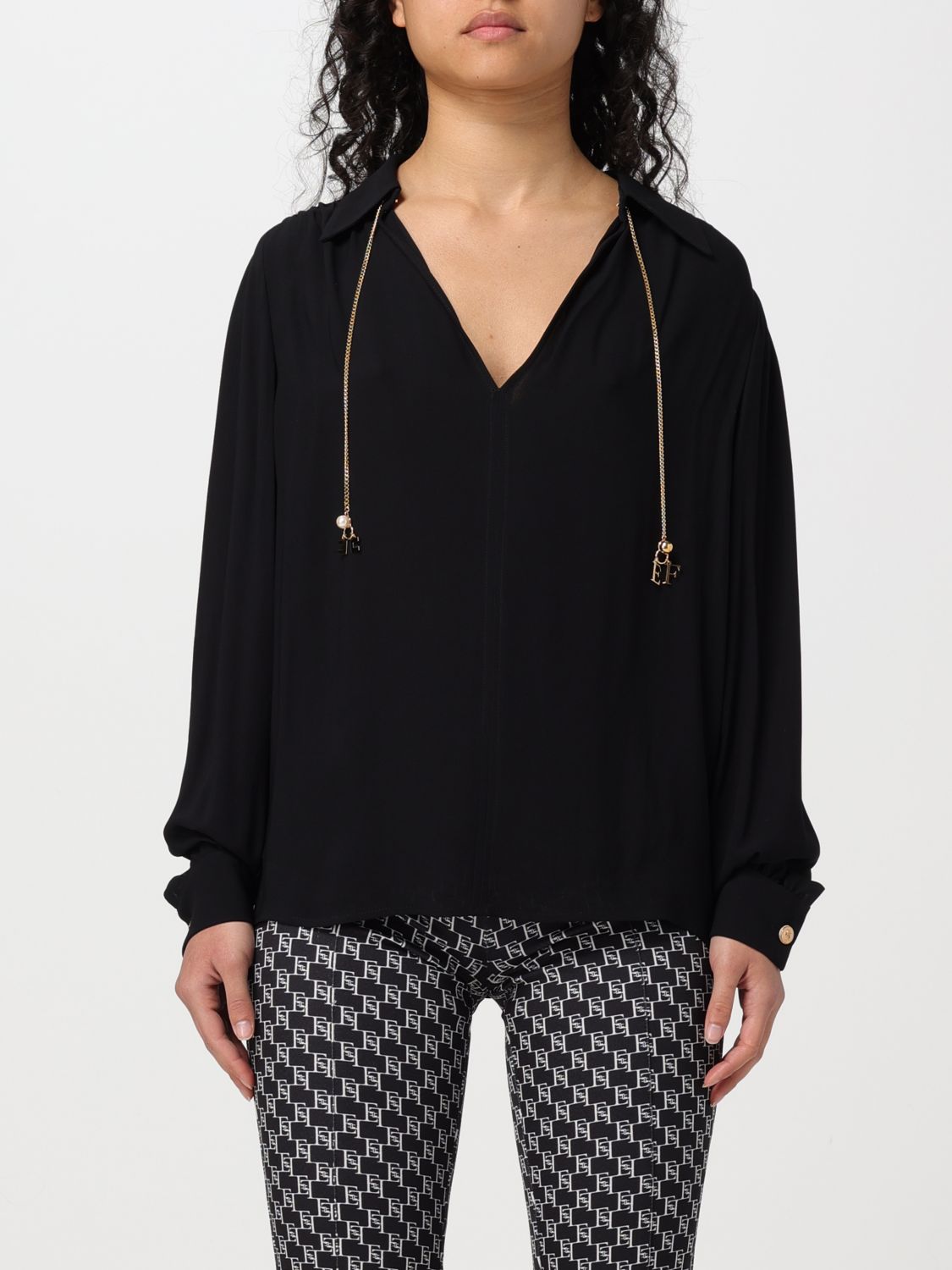 Elisabetta Franchi Top ELISABETTA FRANCHI Woman colour Black