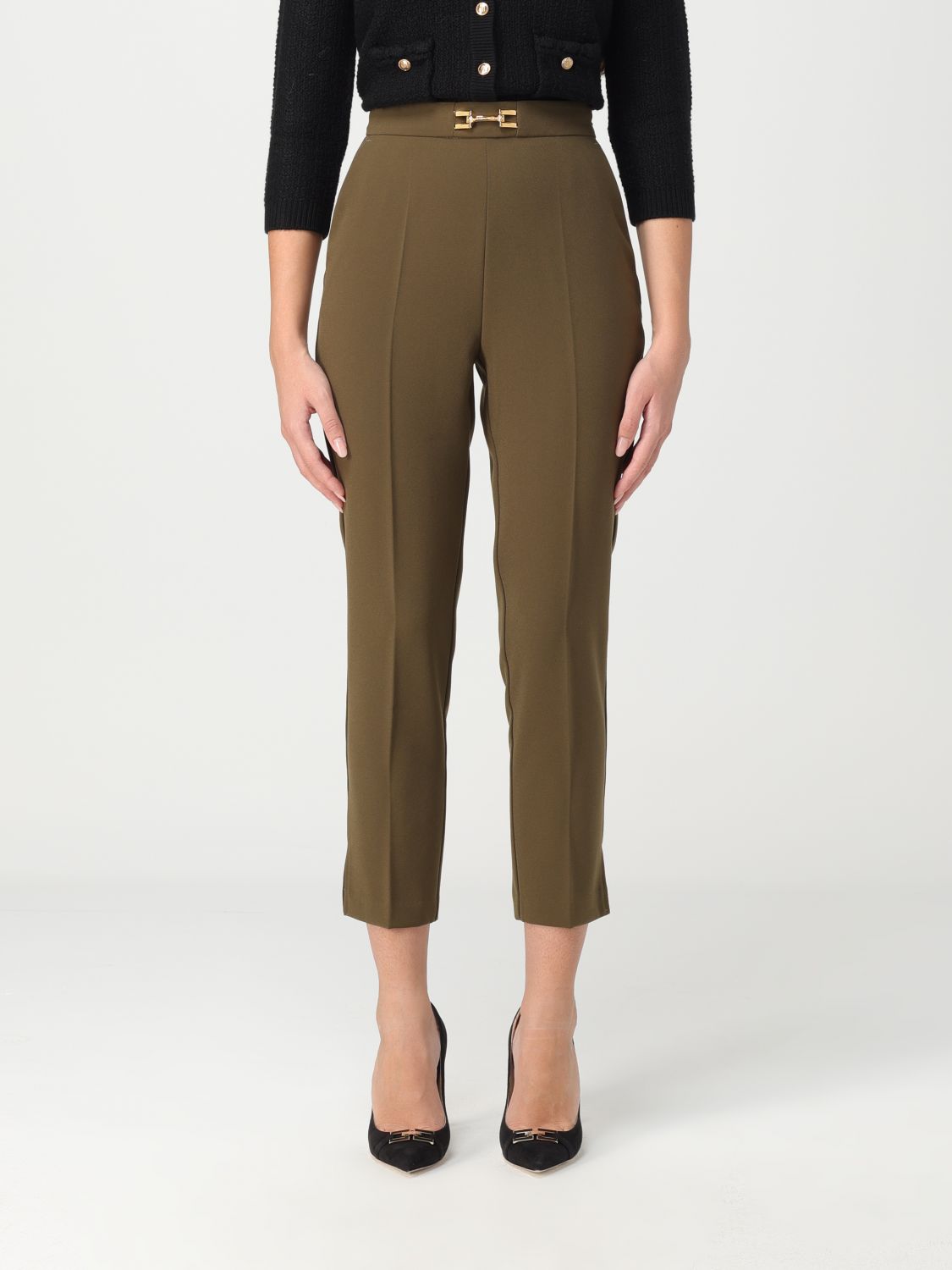 Elisabetta Franchi Trousers ELISABETTA FRANCHI Woman colour Green