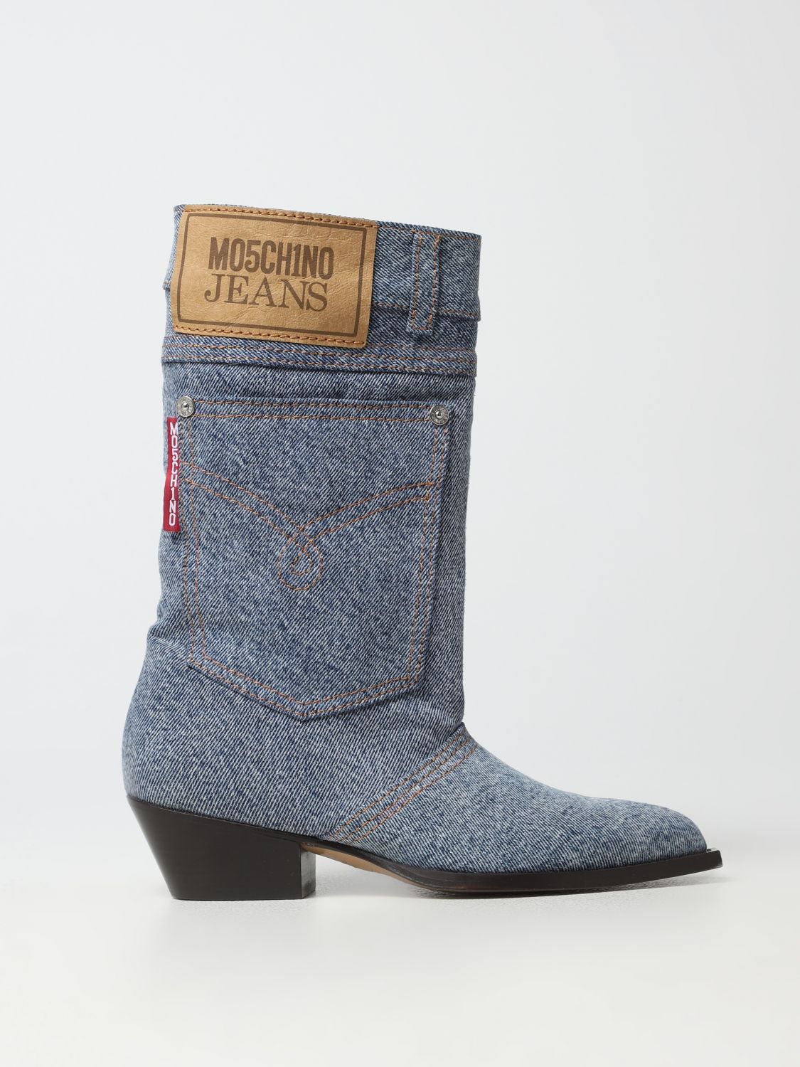 Moschino Jeans Flat Ankle Boots MOSCHINO JEANS Woman colour Blue