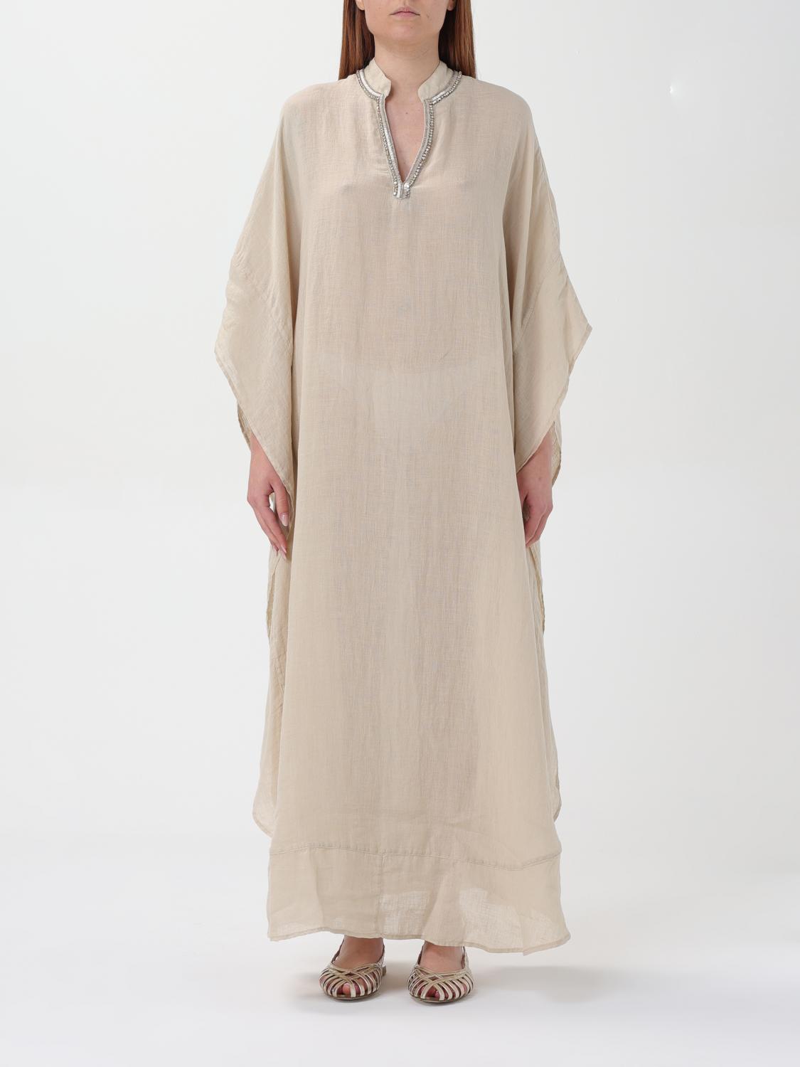 120% lino Dress 120% LINO Woman color Beige