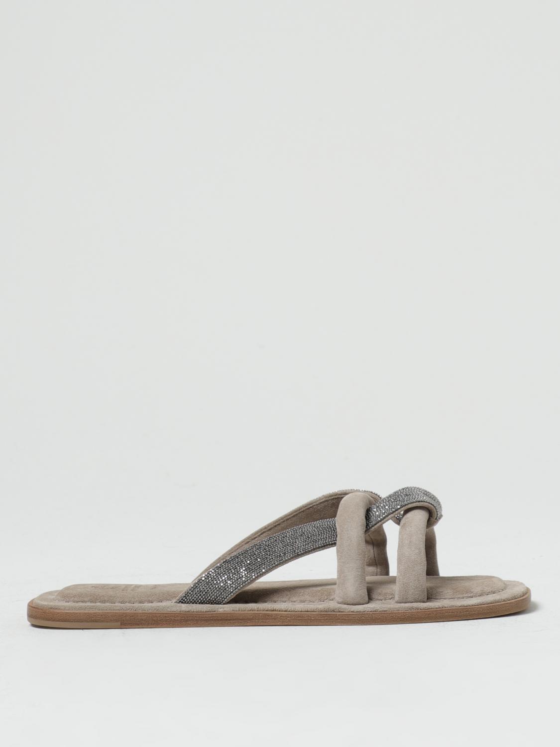 Brunello Cucinelli Flat Sandals BRUNELLO CUCINELLI Woman colour Grey