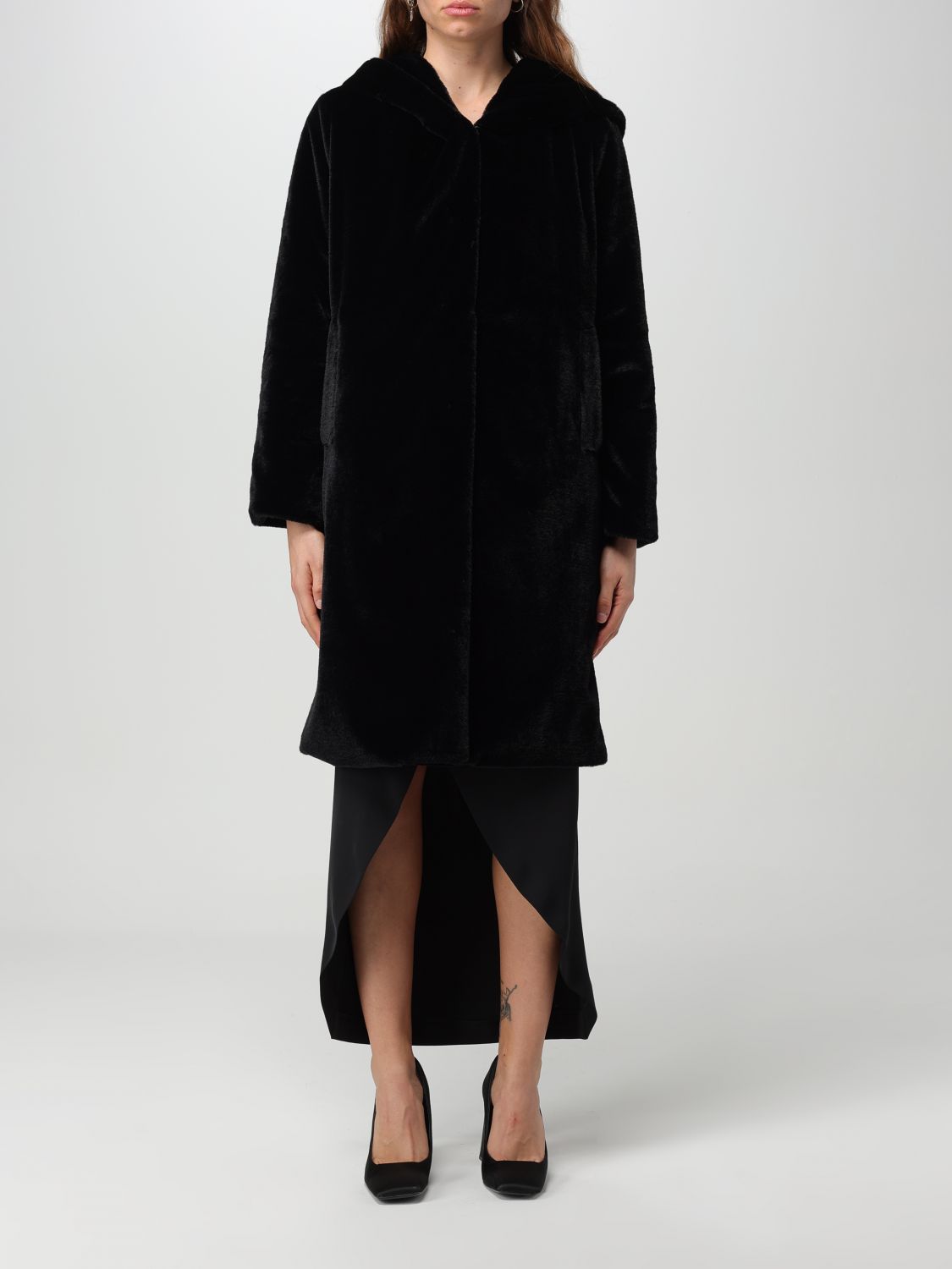 Hanita Fur Coats HANITA Woman colour Black