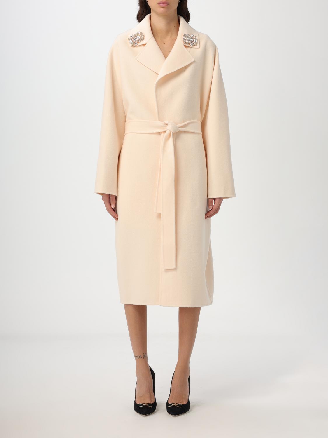 Elisabetta Franchi Coat ELISABETTA FRANCHI Woman colour Butter