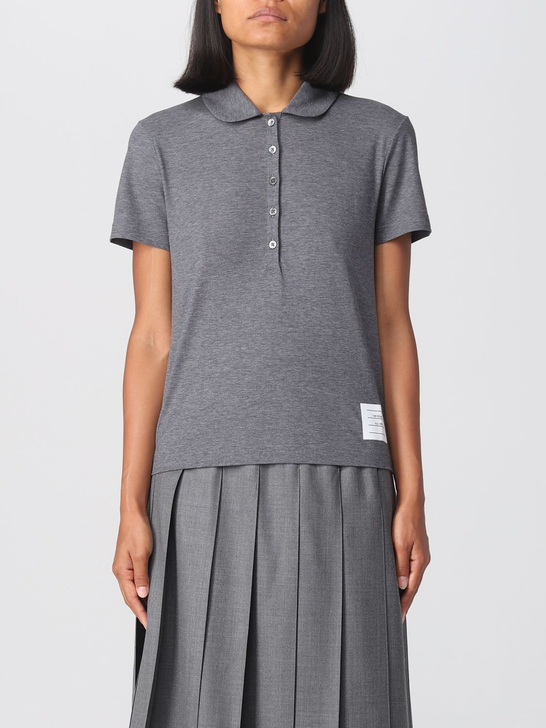 Thom Browne Polo Shirt THOM BROWNE Woman colour Grey