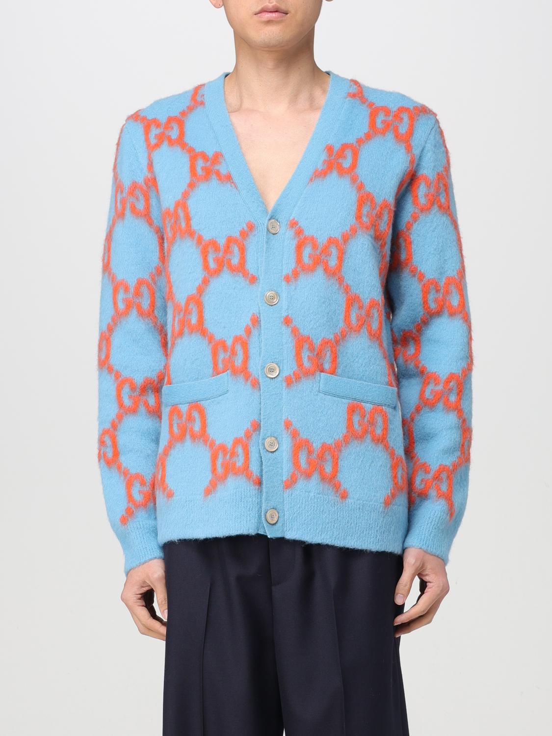 Gucci Cardigan GUCCI Men color Gnawed Blue