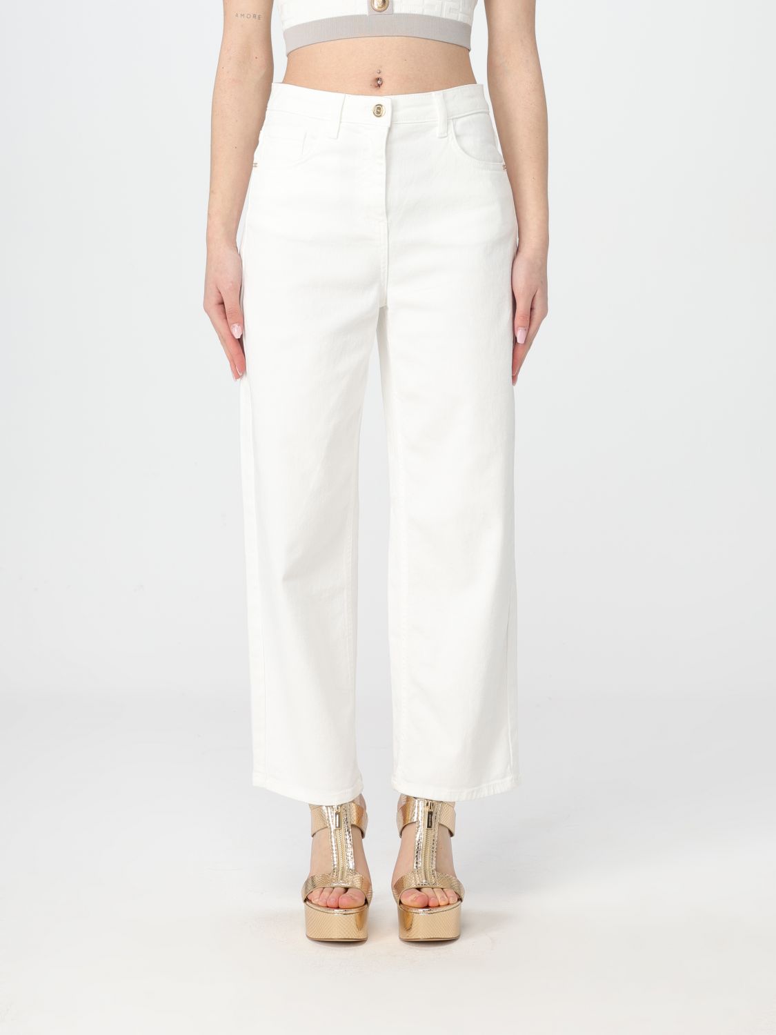 Elisabetta Franchi Trousers ELISABETTA FRANCHI Woman colour White