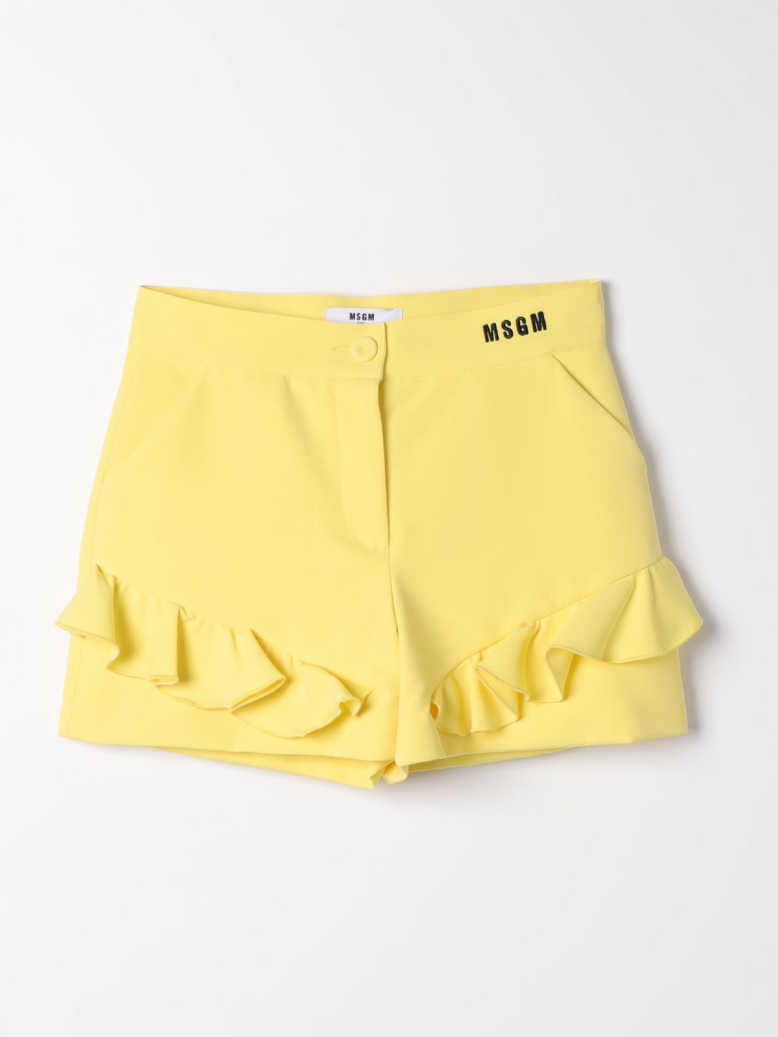 Msgm Kids Short MSGM KIDS Kids colour Yellow