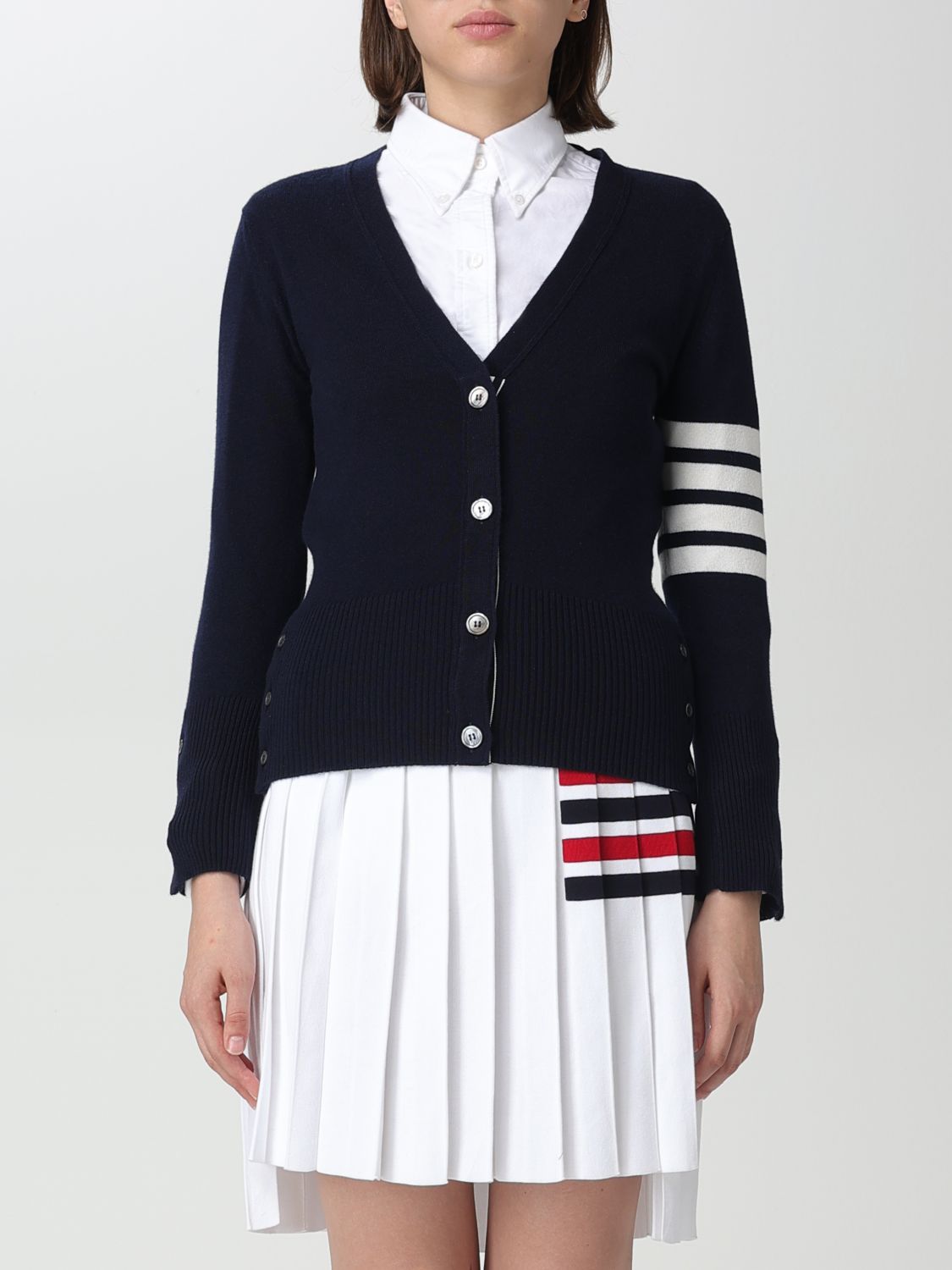 Thom Browne Cardigan THOM BROWNE Woman colour Blue