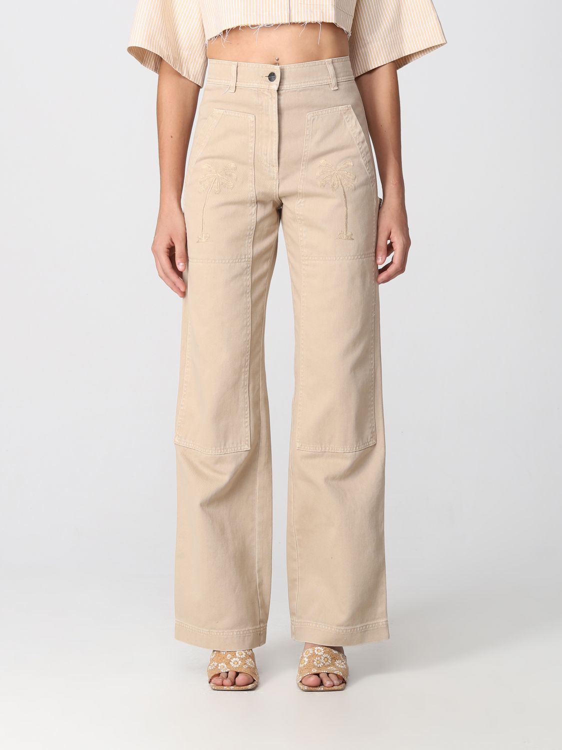 PALM ANGELS Trousers PALM ANGELS Woman colour Beige