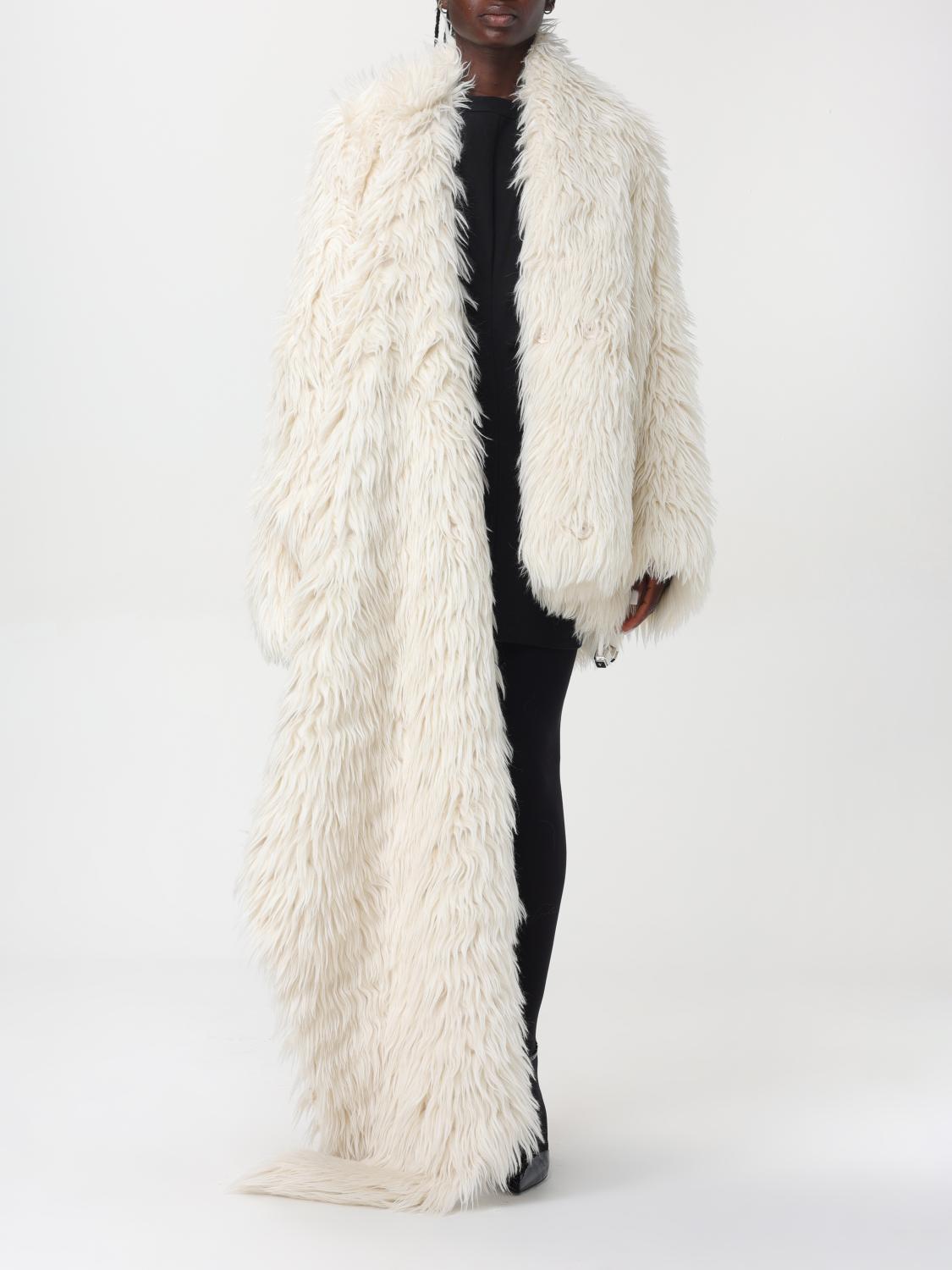 The Attico Fur Coats THE ATTICO Woman color White