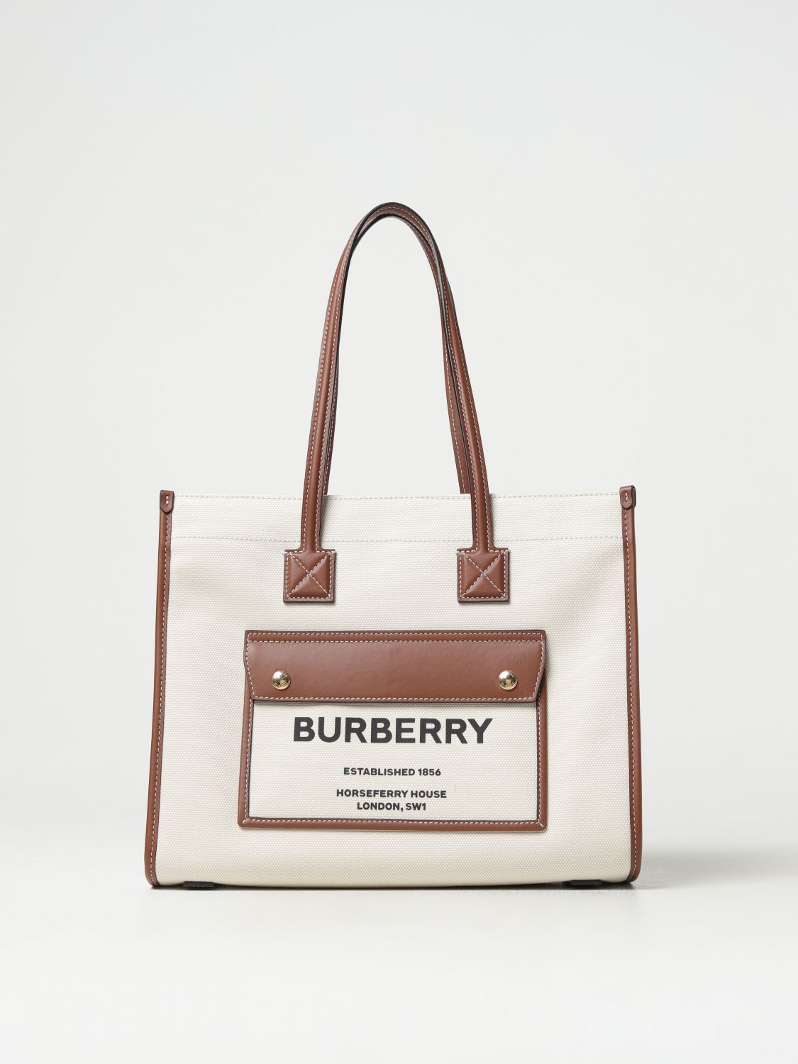 Burberry Tote Bags BURBERRY Woman colour Natural