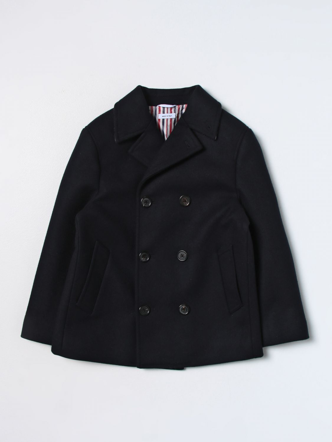 Thom Browne Coat THOM BROWNE Kids colour Blue