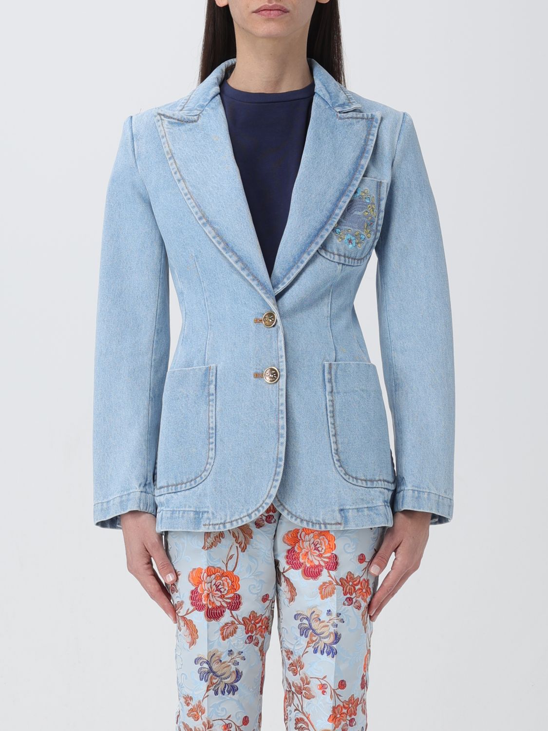 Etro Jacket ETRO Woman colour Blue