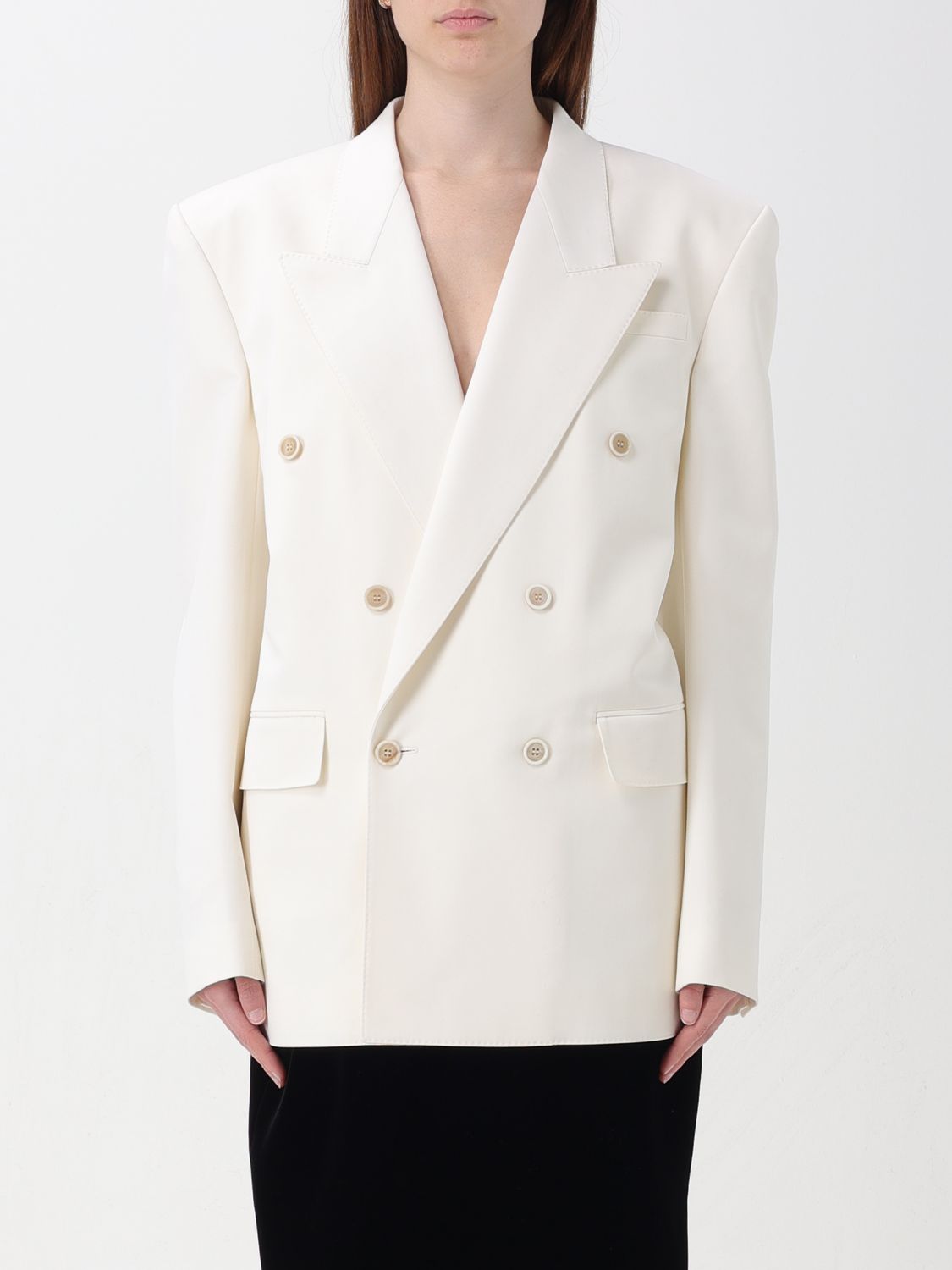 Saint Laurent Blazer SAINT LAURENT Woman colour Cream