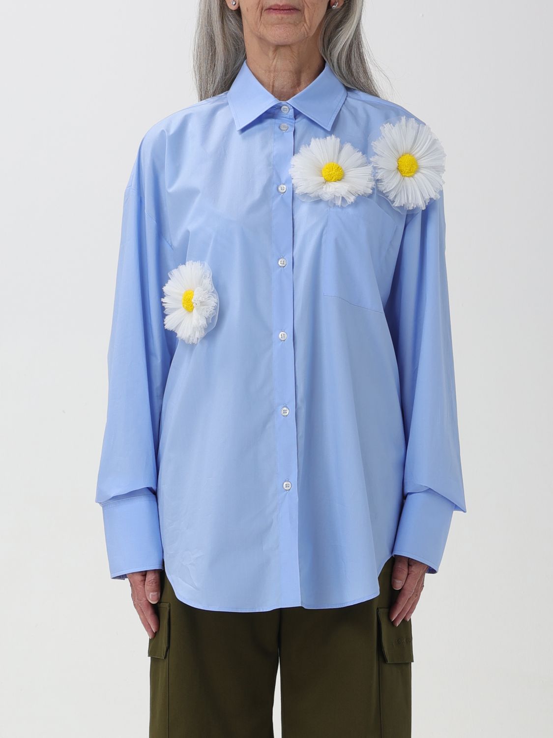 Msgm Shirt MSGM Woman colour Gnawed Blue