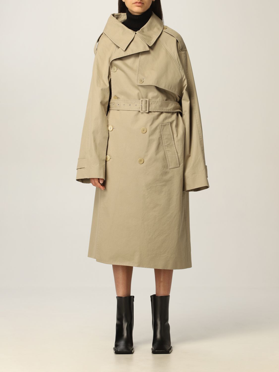 Balenciaga Balenciaga asymmetric trench coat in gabardine