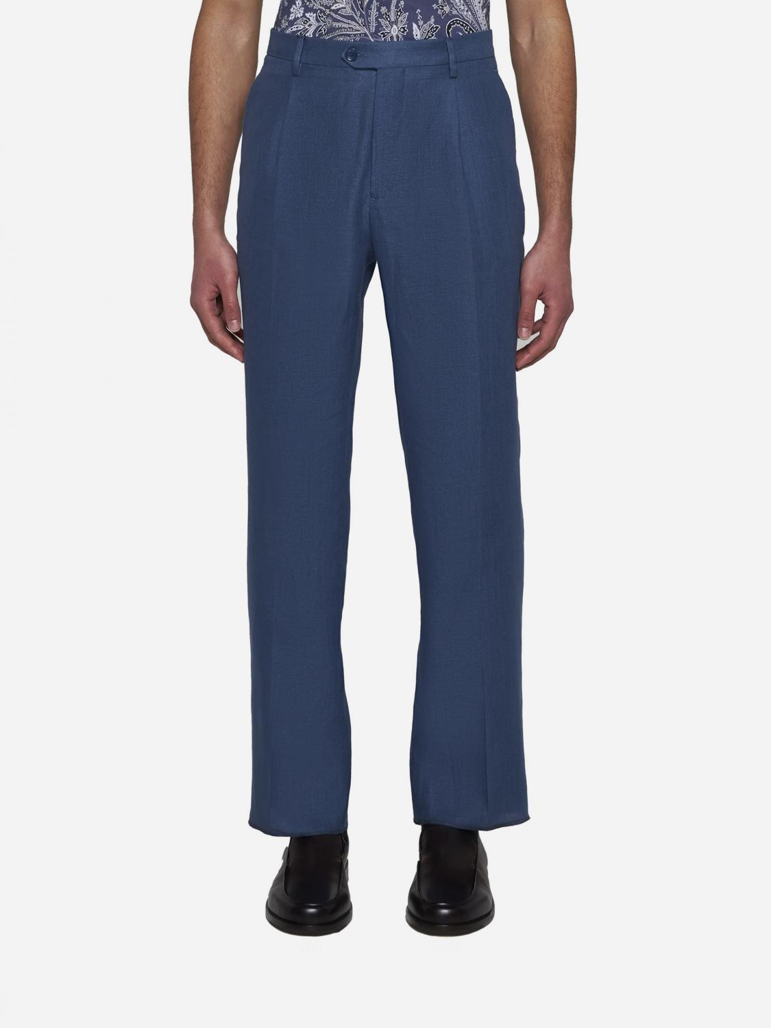 Etro Pants ETRO Men color Gnawed Blue