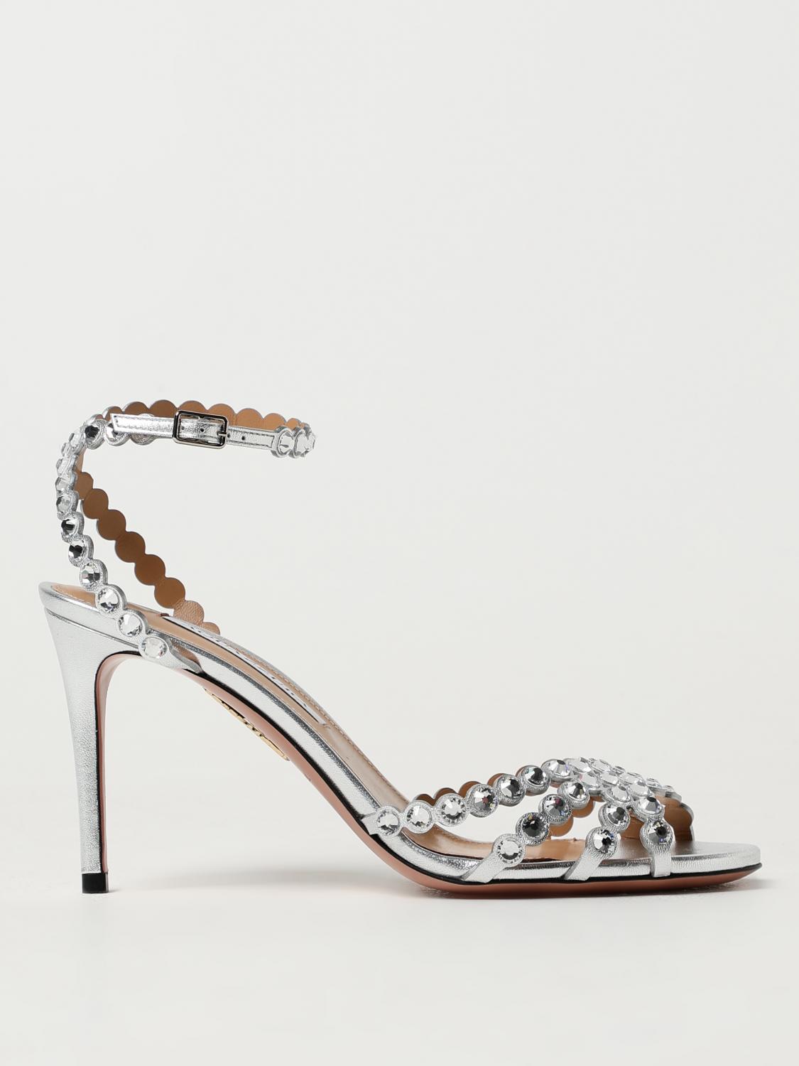 Aquazzura Heeled Sandals AQUAZZURA Woman color Silver