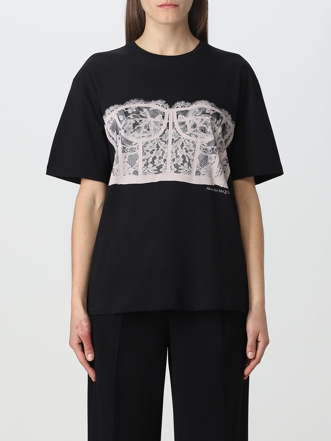 Alexander McQueen T-Shirt ALEXANDER MCQUEEN Woman colour Black