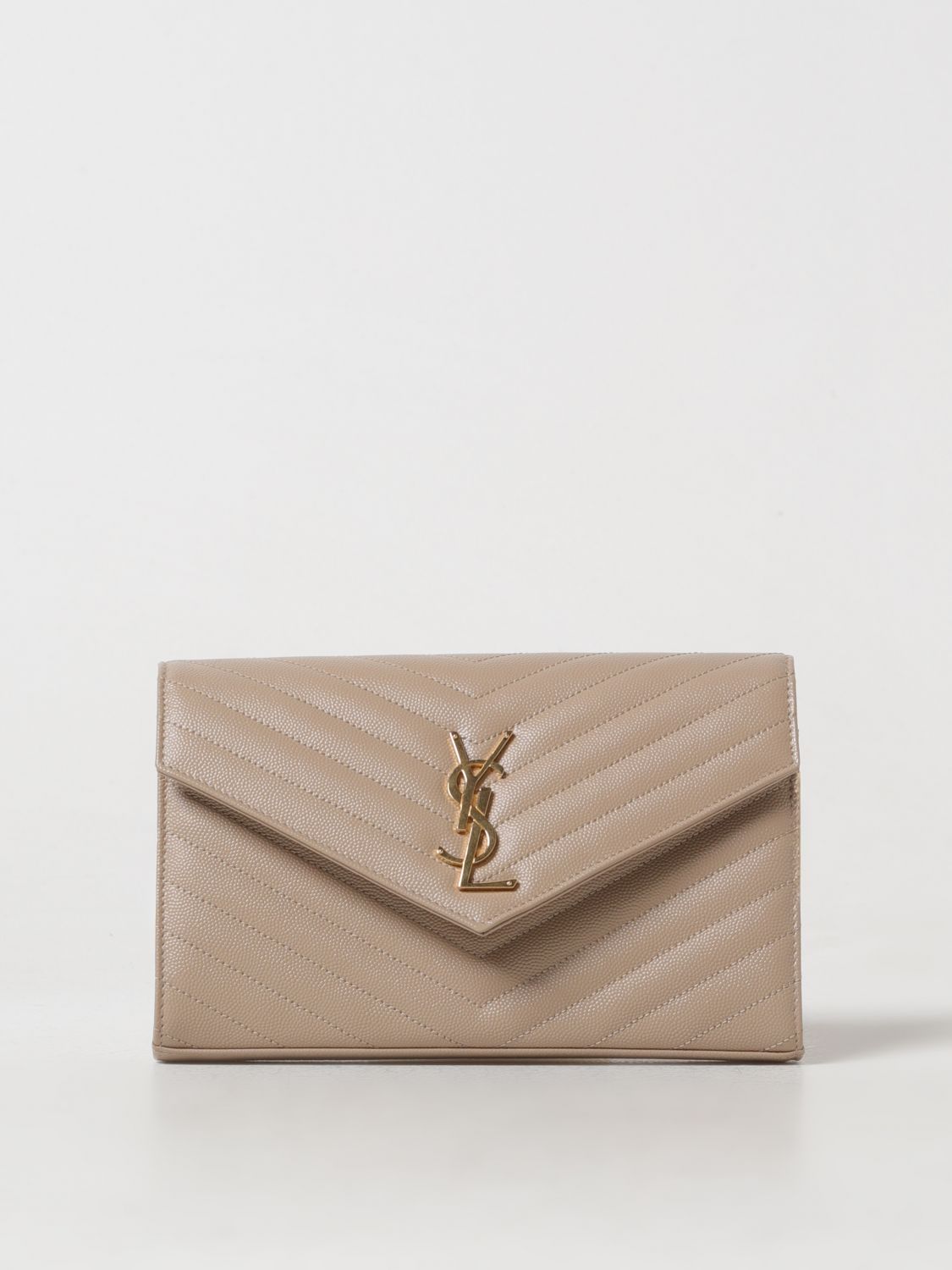 Saint Laurent Clutch SAINT LAURENT Woman color Beige