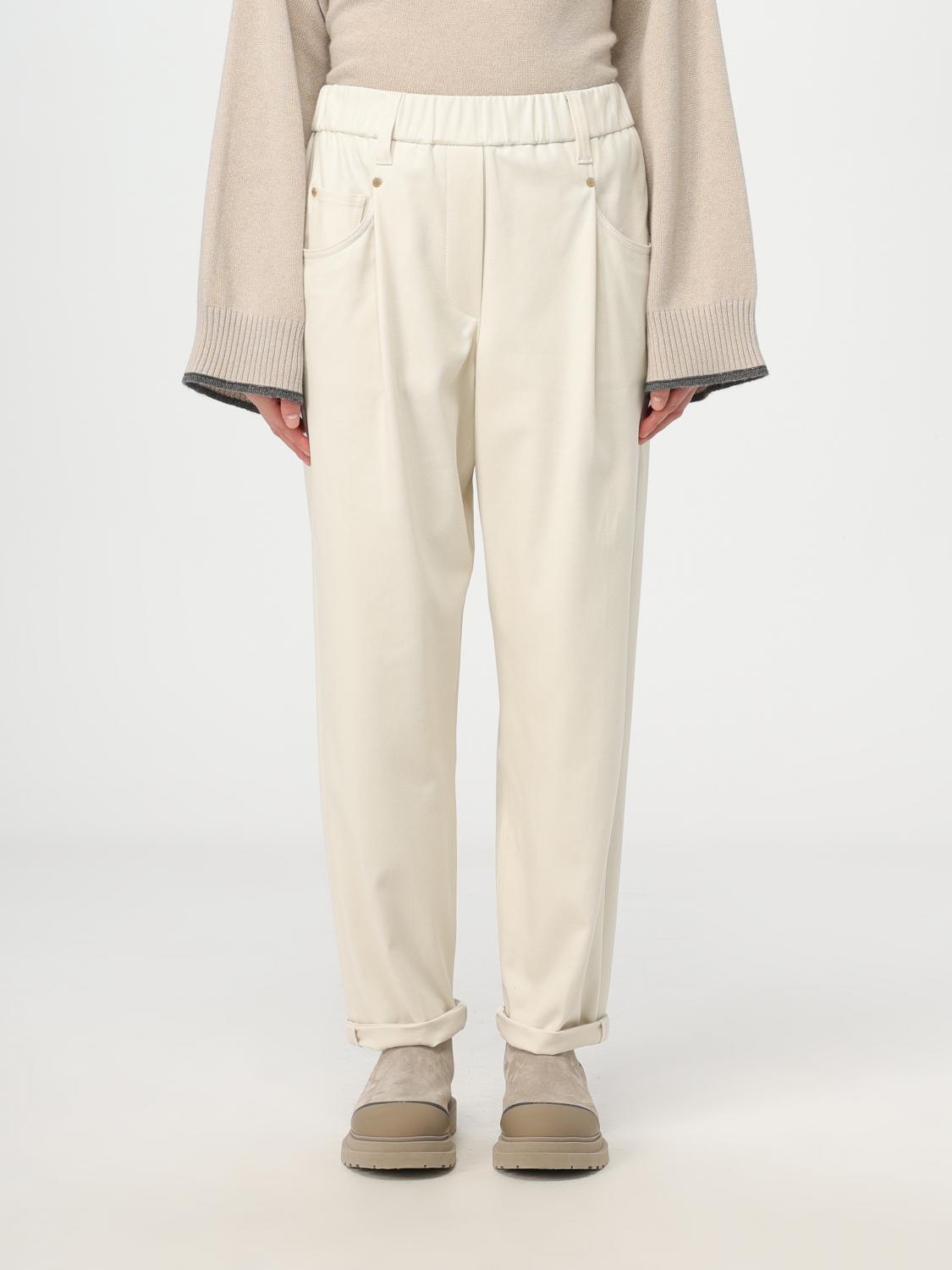 Brunello Cucinelli Trousers BRUNELLO CUCINELLI Woman colour Natural