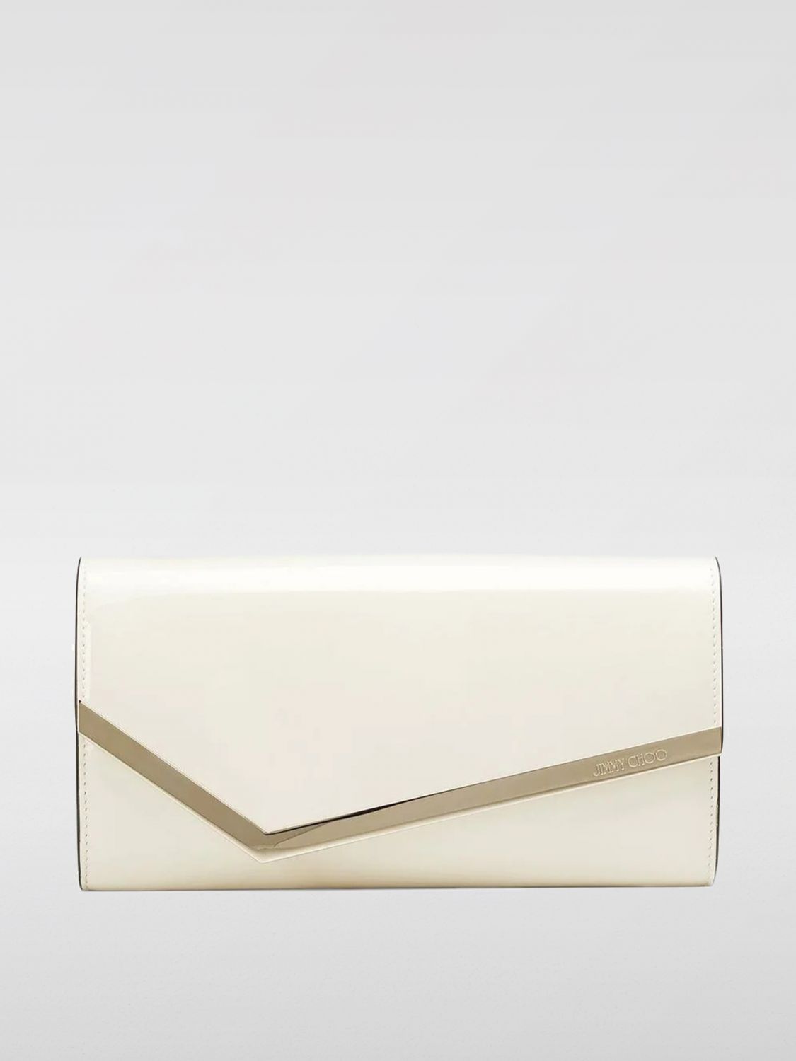 Jimmy Choo Jimmy Choo Emmie clutch in patent leather with shoulder strap