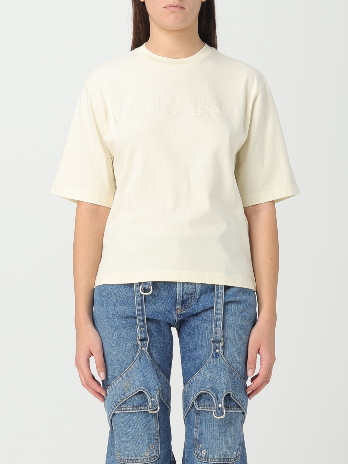 OFF-WHITE T-Shirt OFF-WHITE Woman colour Beige