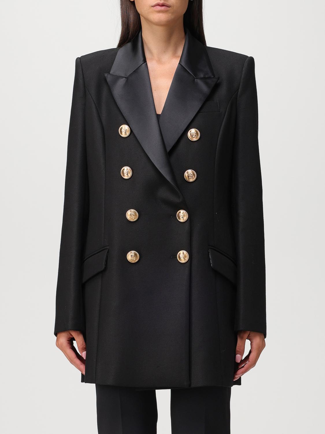 Elisabetta Franchi Coat ELISABETTA FRANCHI Woman colour Black