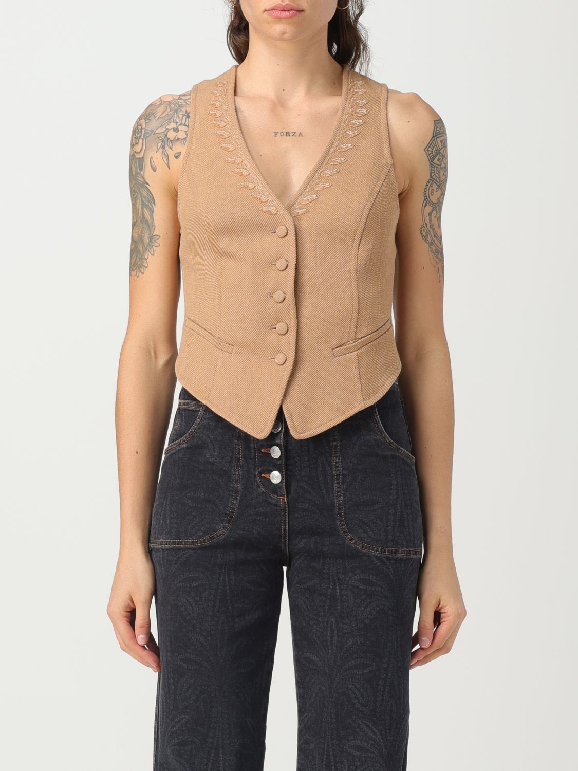 Etro Waistcoat ETRO Woman colour Camel