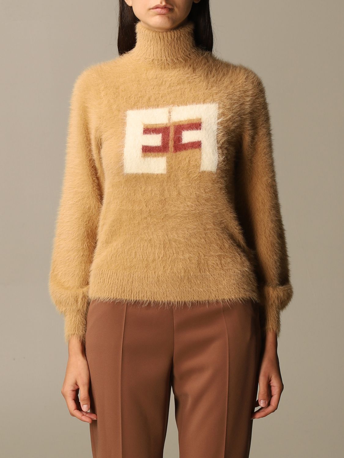 Elisabetta Franchi Jumper ELISABETTA FRANCHI Woman colour Camel