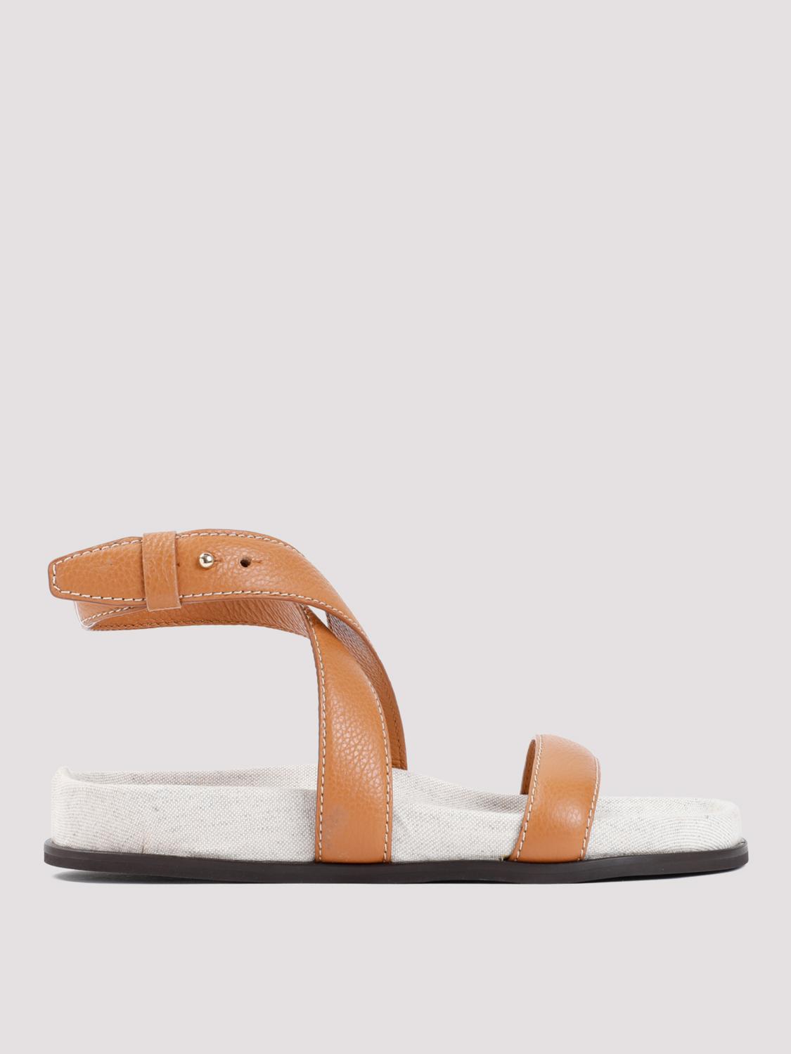 Toteme Flat Sandals TOTEME Woman color Burnt