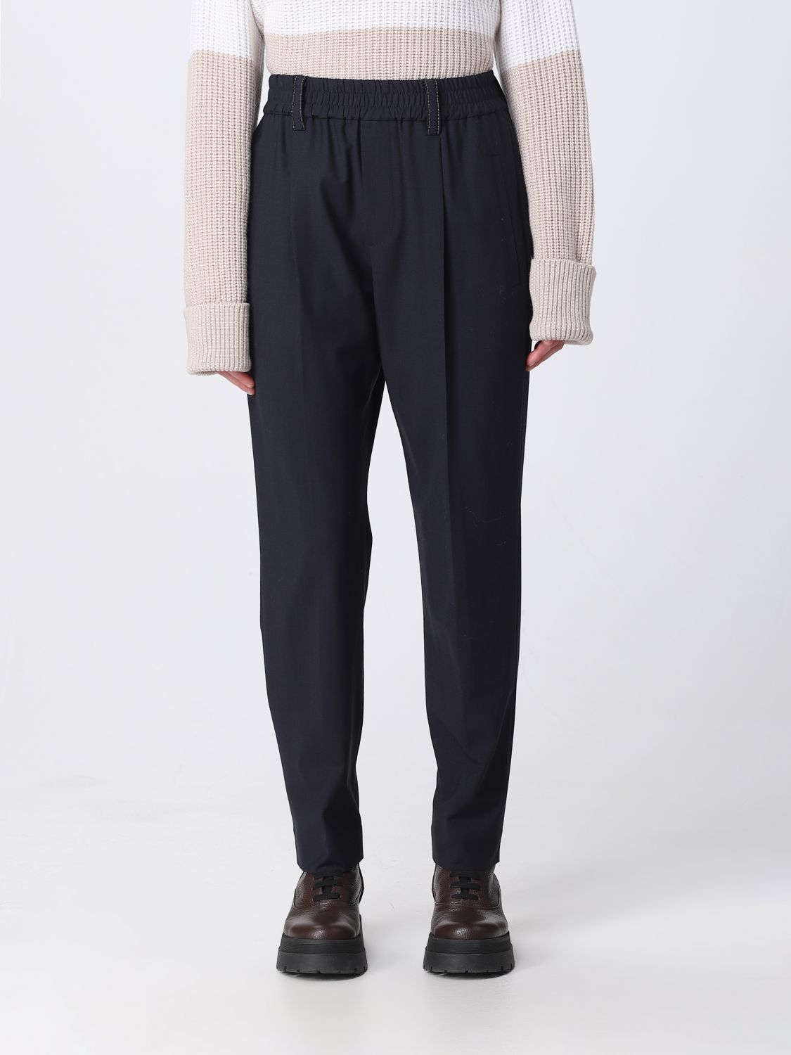 Brunello Cucinelli Trousers BRUNELLO CUCINELLI Woman colour Blue