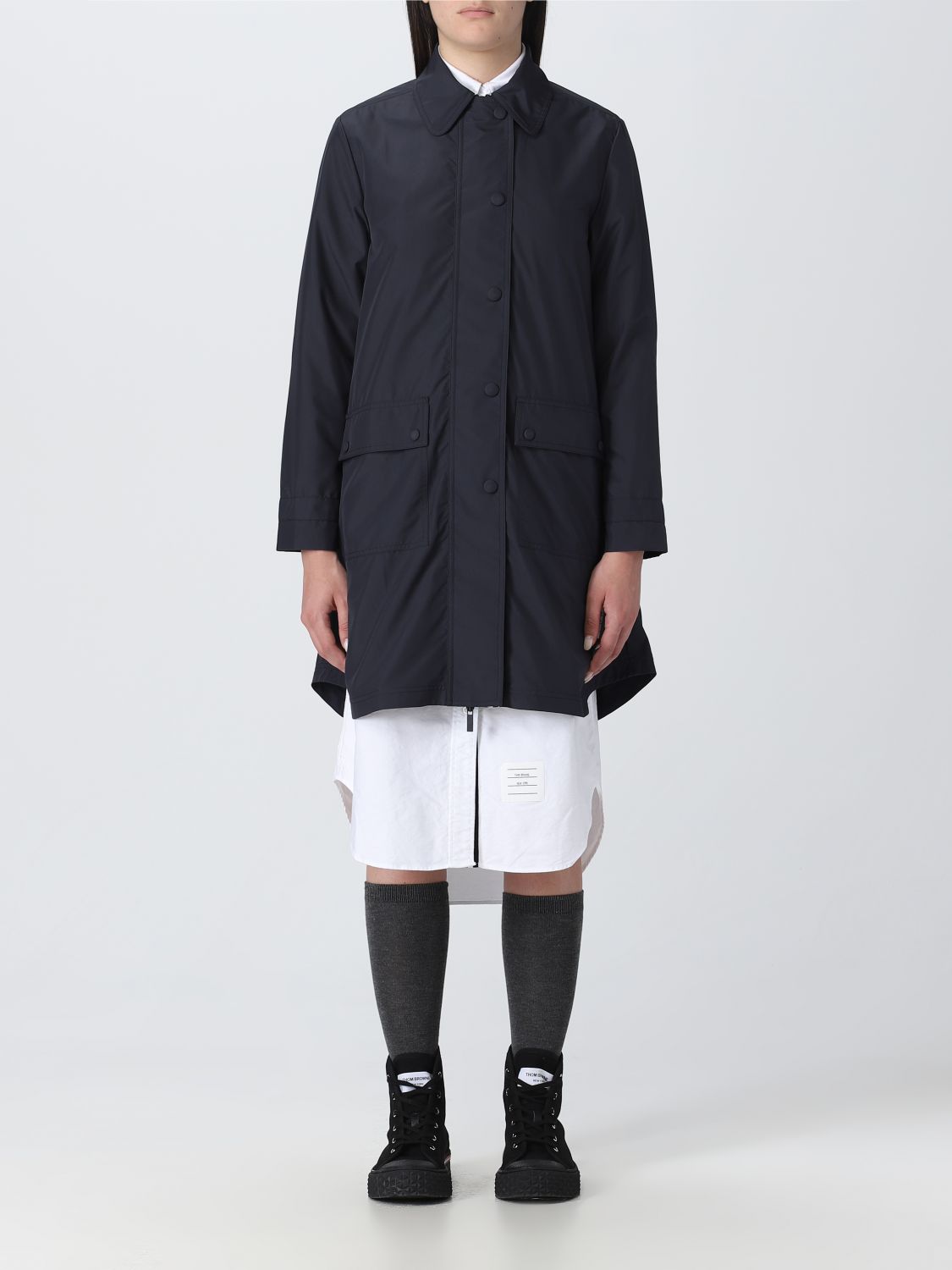 Thom Browne Trench Coat THOM BROWNE Woman colour Navy