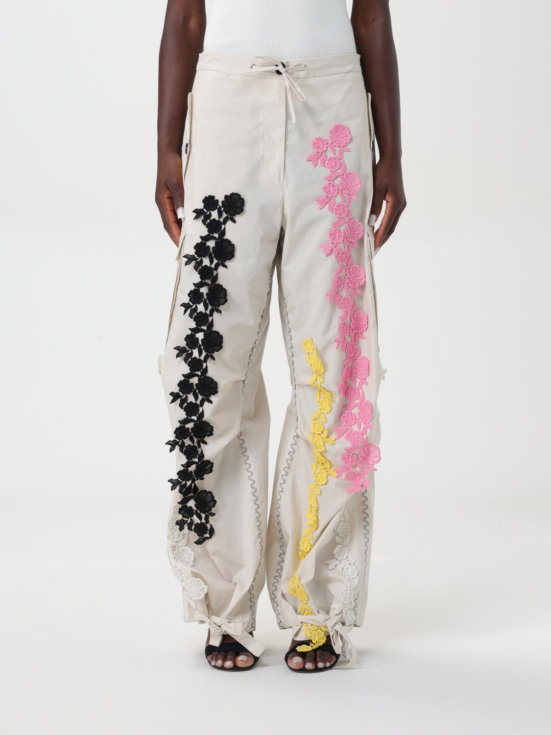 Msgm Pants MSGM Woman color Yellow Cream