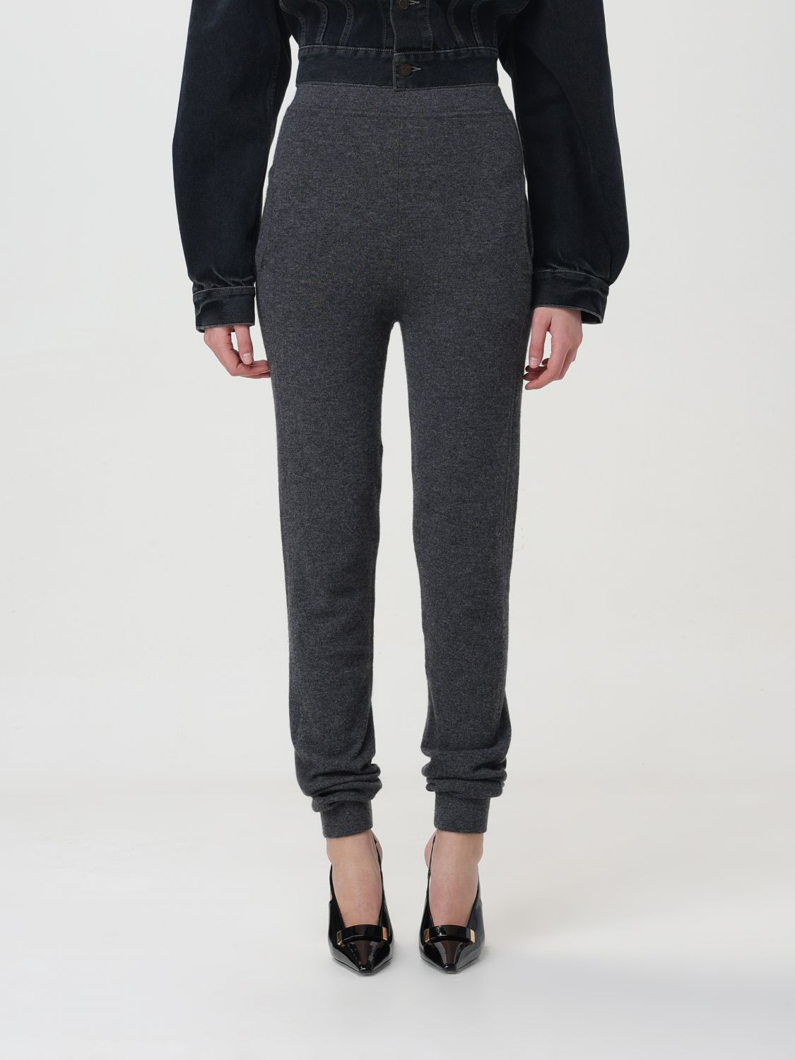 Saint Laurent Trousers SAINT LAURENT Woman colour Grey