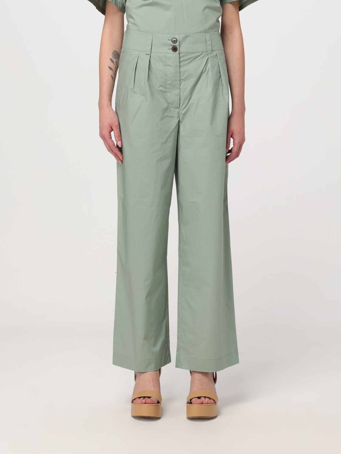 Woolrich Trousers WOOLRICH Woman colour Sage