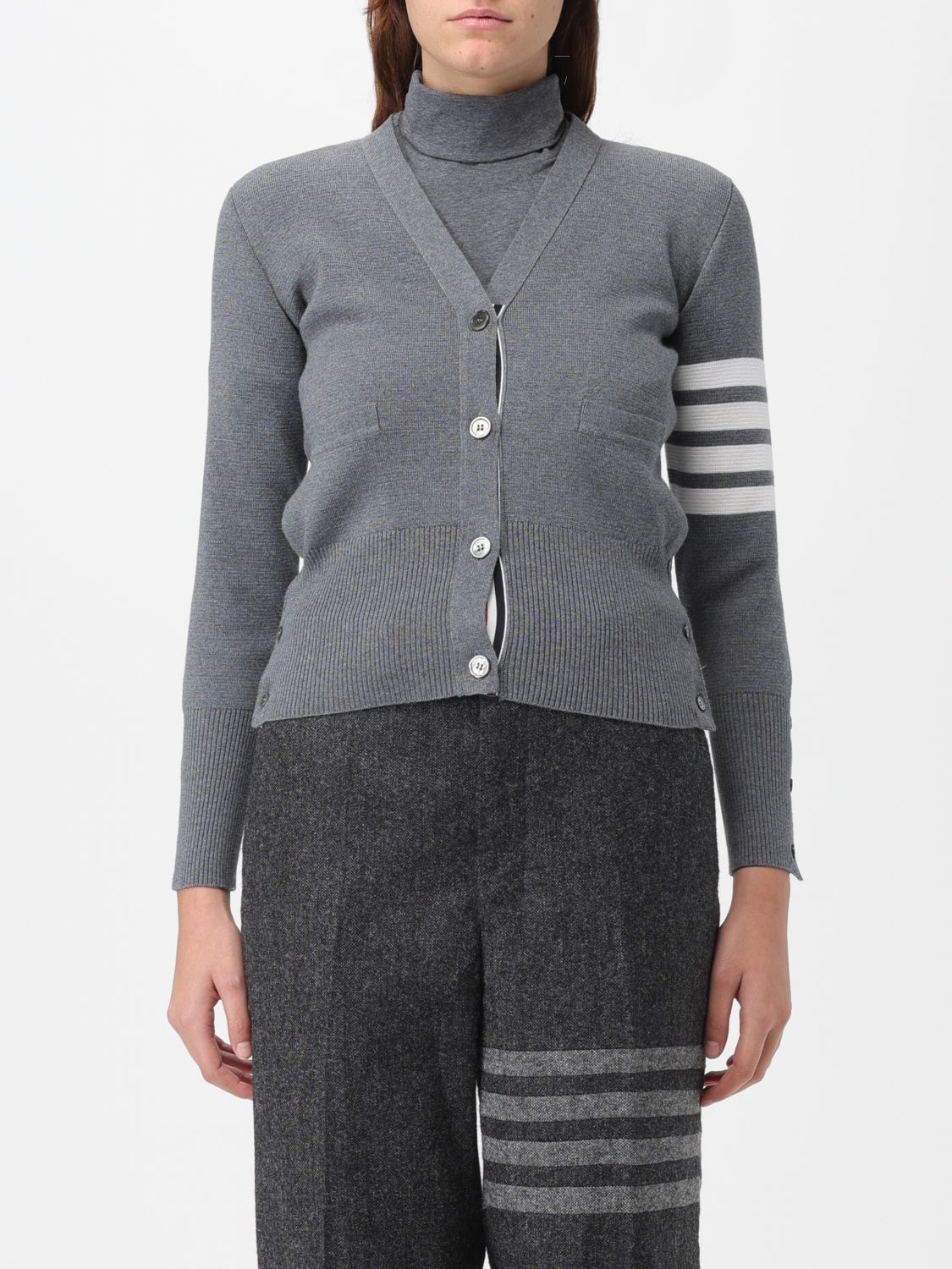 Thom Browne Cardigan THOM BROWNE Woman colour Grey