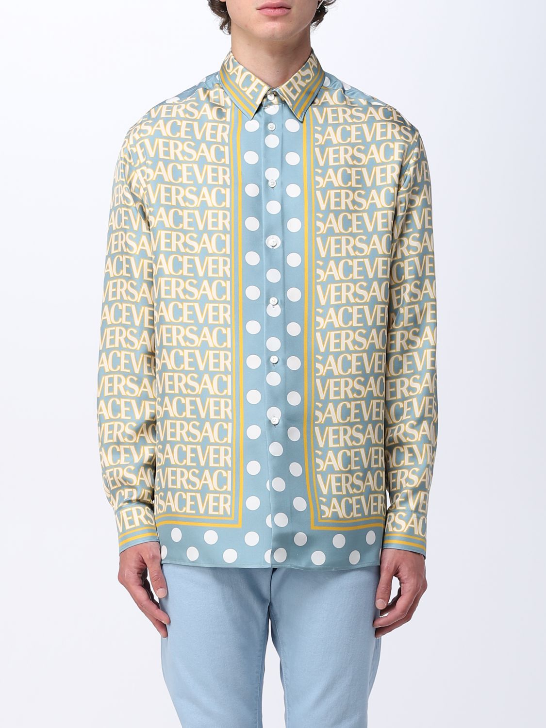 Versace Shirt VERSACE Men colour Gnawed Blue