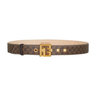 Balmain Waxed Monogram Canvas P-Belt