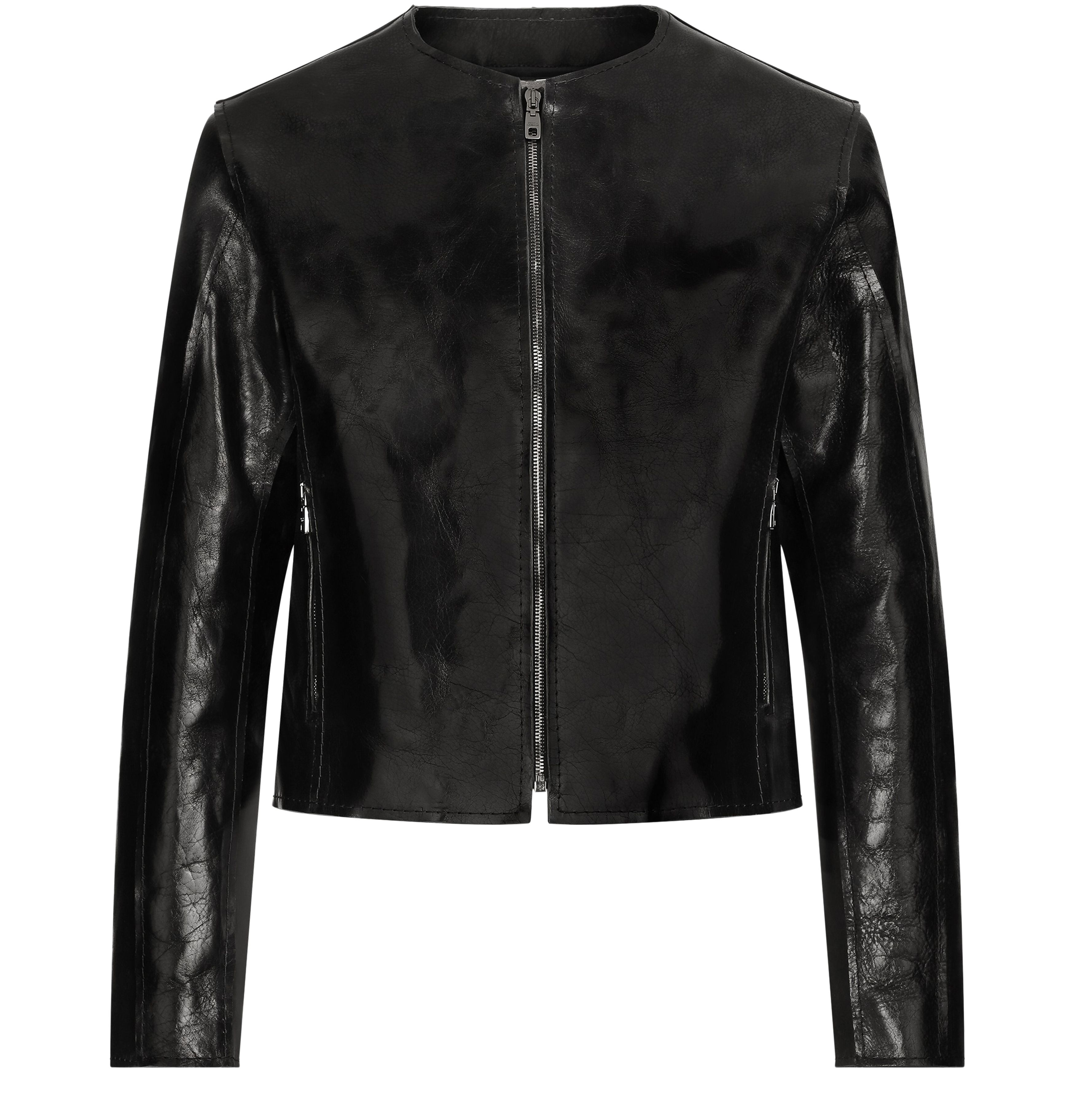 Dolce & Gabbana Collarless leather jacket