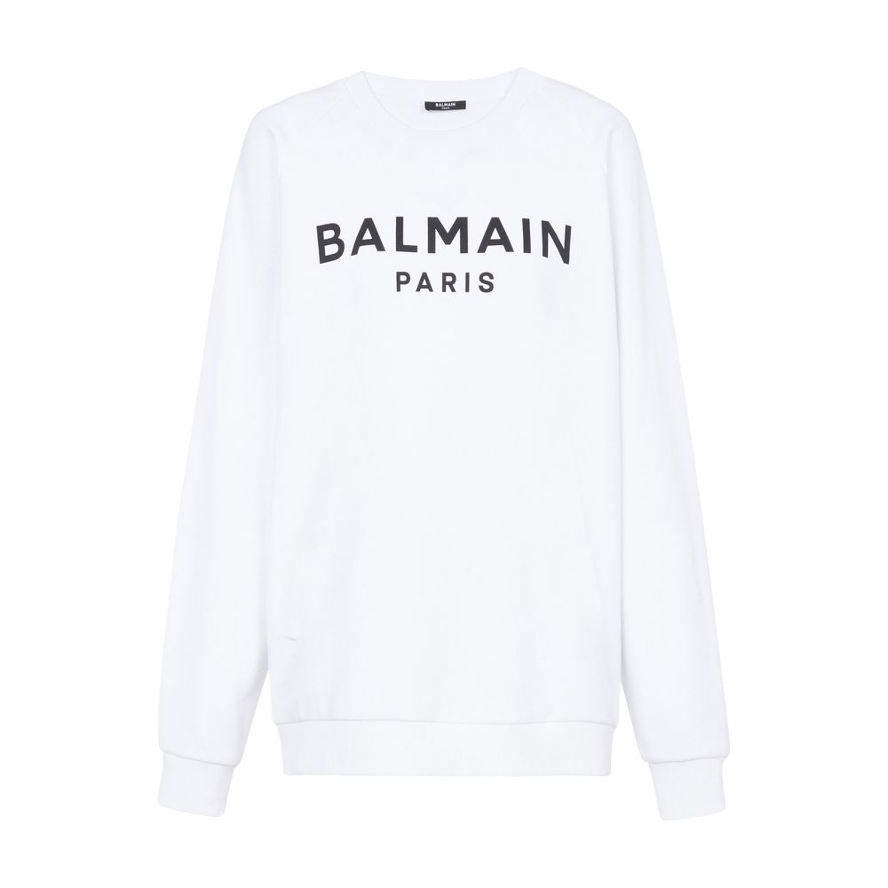 Balmain Cotton sweatshrt with logo print