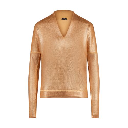 Tom Ford Metallic-effect long-sleeve top