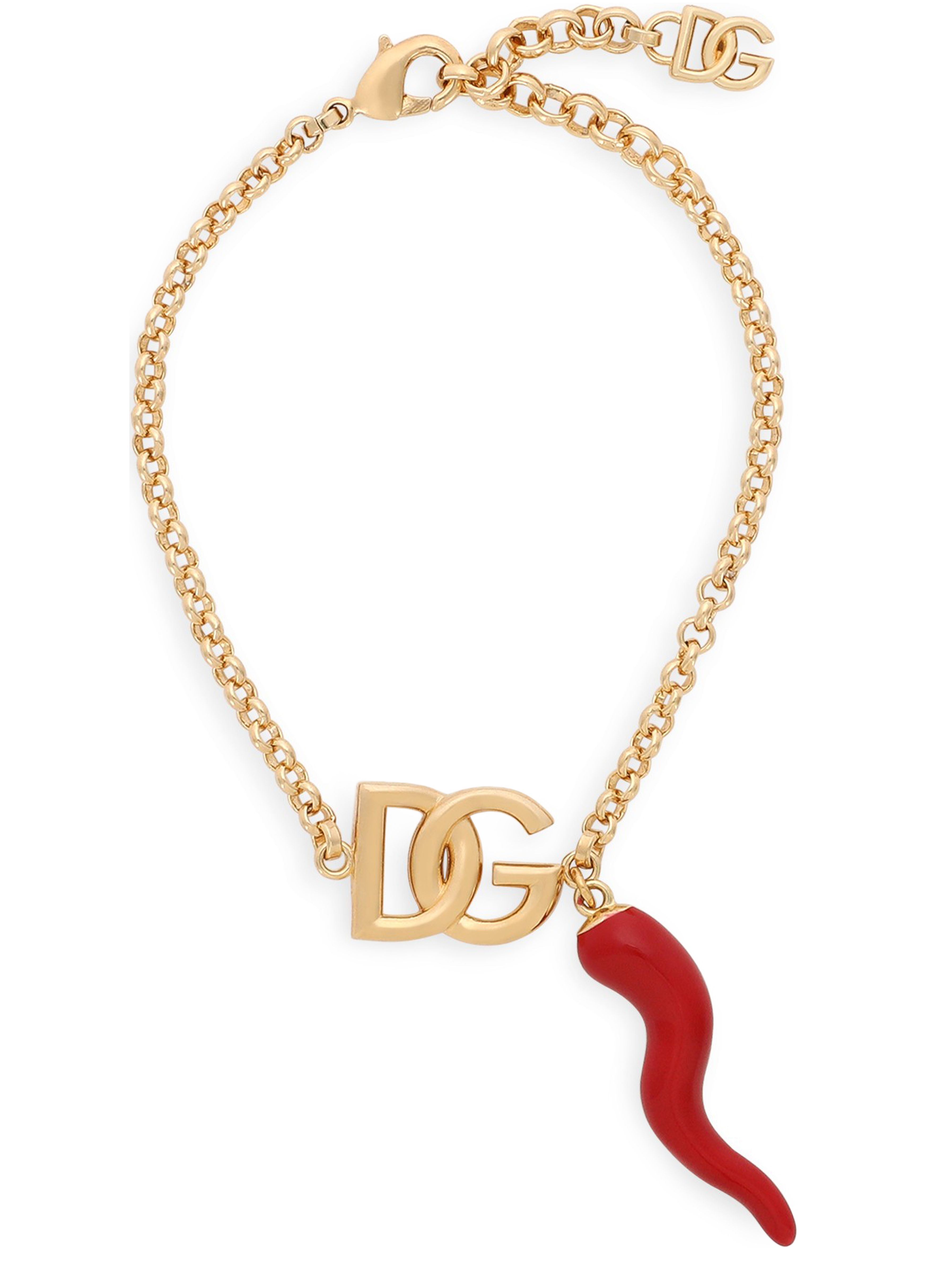 Dolce & Gabbana DG logo and horn charm bracelet