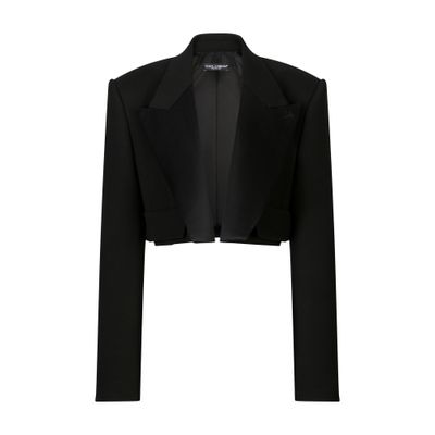 Dolce & Gabbana Short tuxedo in double wool jacket