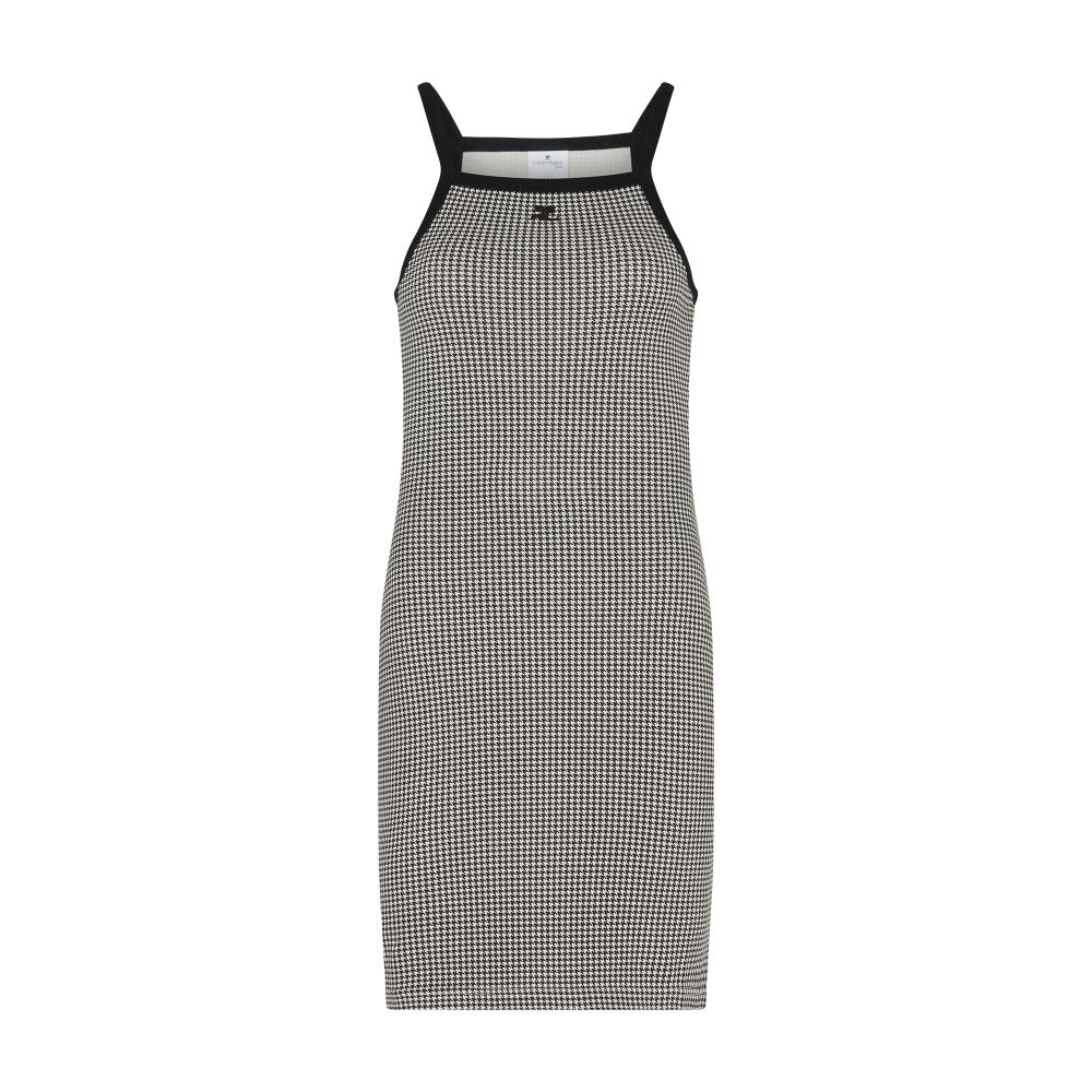 Courrèges Contrast houndstooth mini dress