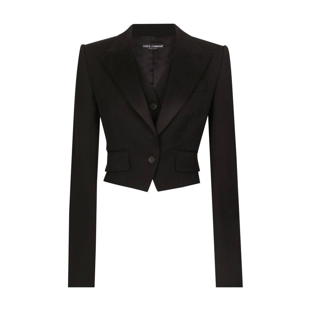 Dolce & Gabbana Wool gabardine short jacket