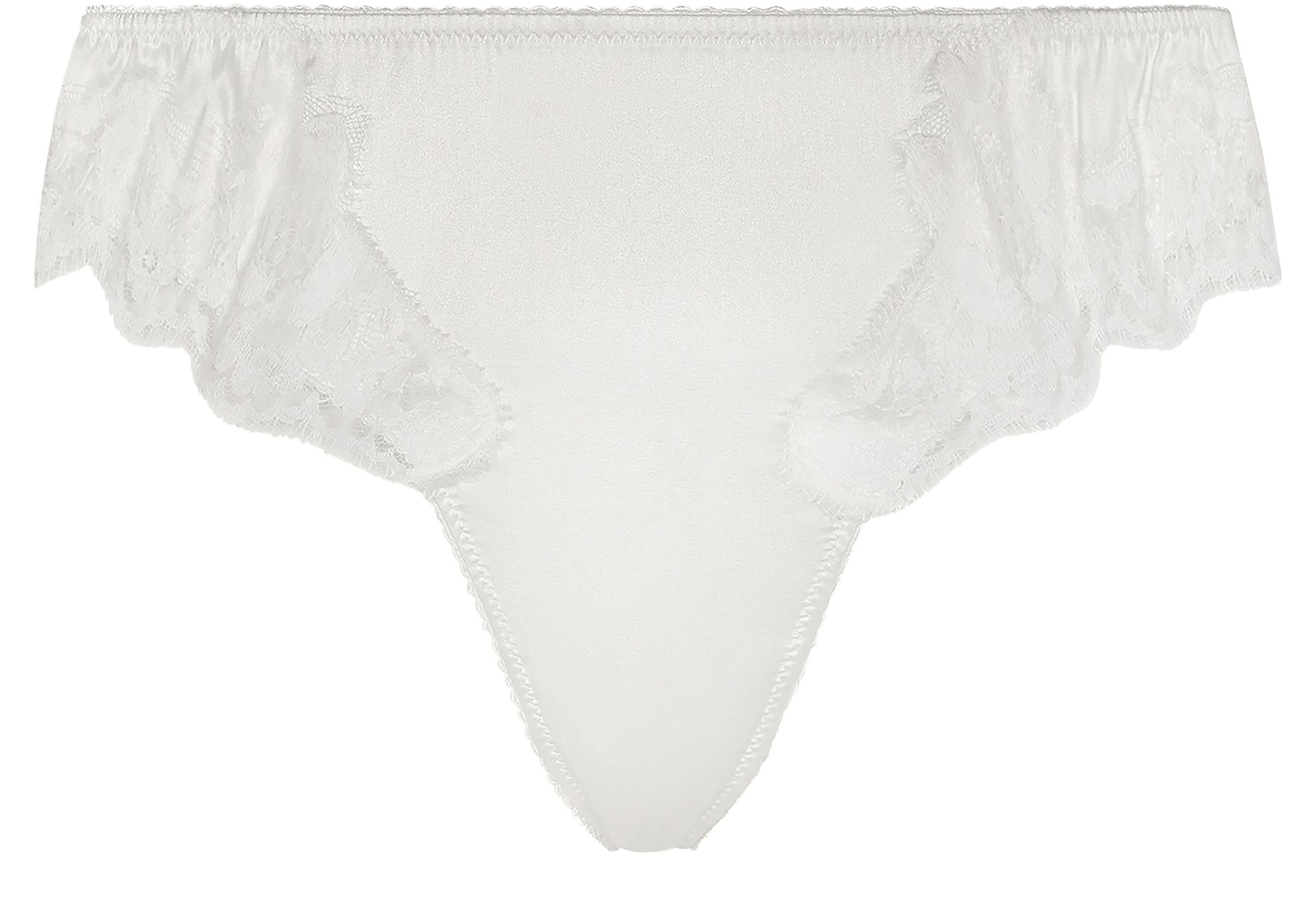 Dolce & Gabbana Satin thong with lace detailing